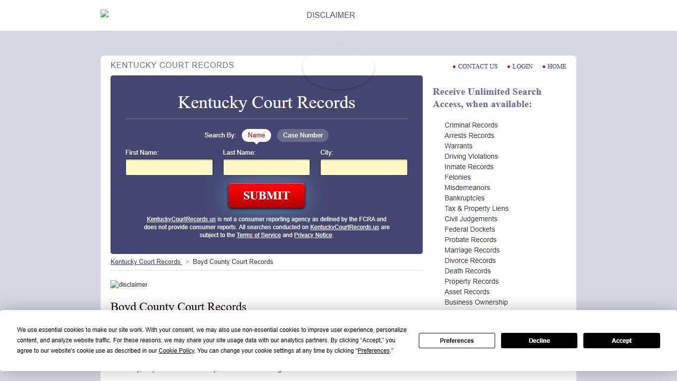 Boyd County Court Records | KentuckyCourtRecords.us